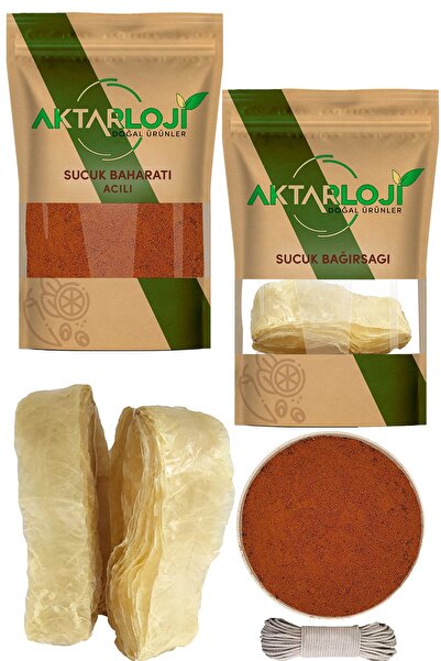 aktarloji Geleneksel Sucuk Yapımı Seti 5 Kg Kıyma Için Acılı 375 Gr Baharat H...