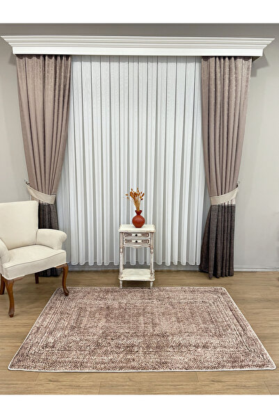 Brillant Hasır Jüt Görünümlü 3d Renkli Lateks Deri Taban Halı