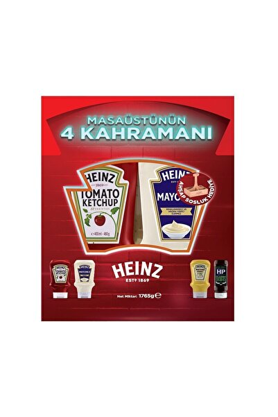 Heinz Heinz Ahşap Sosluk Hediyeli Set 4'lü