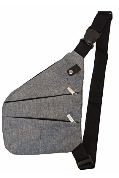 Best Unisex Gri Çarpraz Sırt Omuz Çantası.