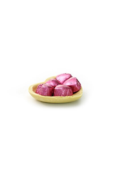 Nin Chocolate Fildişi Figür Tabanlı Pembe Kalp Çikolata