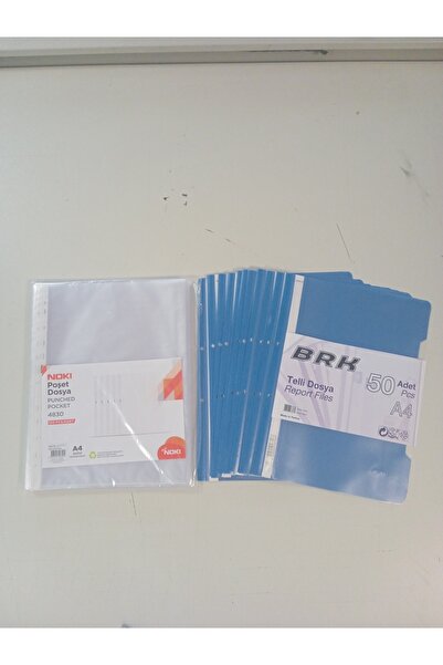 BRK NOKİ PUNCHED POCKET 4830 100 ADET POŞET DOSYA-50 ADET BRK KALİTELİ TELLİ ...