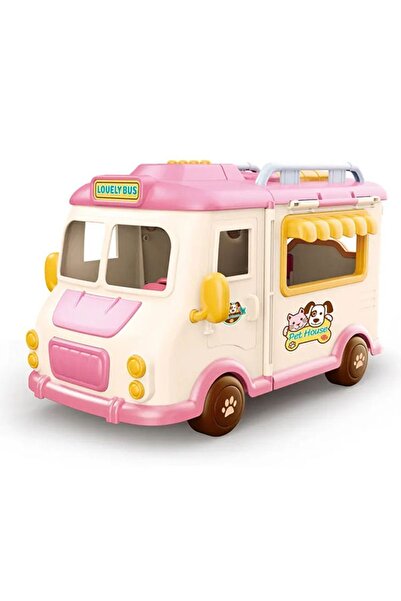 Nilly Toys Sesli Aksesuarlı Veteriner Açılıp - Katlanabilir Otobüs Karavan Oyun Seti Oyuncak