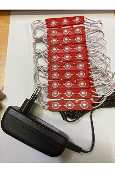 3M 20 Adet Soft Mercekli Modül Led Kırmızı+adaptor Tak Çalıştır