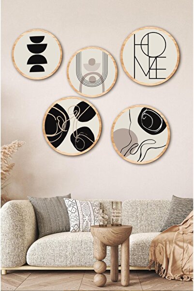 kutuTR Dekorize Mdf 5 Parça Çerçeve Görünümlü Tablo Set 5013