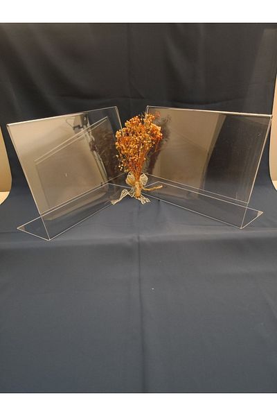 pleksim reklam A4 L Type Horizontal Table Top Fountain - Brochure Holder