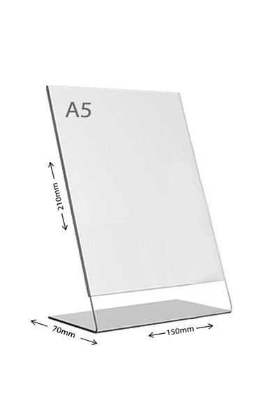 Display Malzeme Dm A5 L Type Vertical Table Top Transparent Plexi Foiling Price