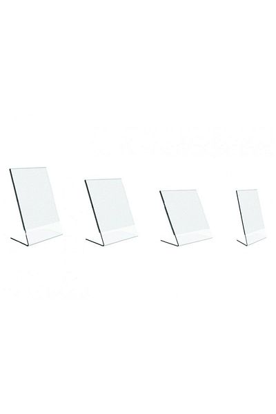 soylu pleksi A6 L Type Vertical Foiling Brochure Holder Transparent Plexiglass - Pack of 10