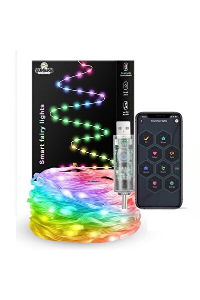 burul USB 5v Adresli RGB Renkli Süsleme Şerit Led Işık Bluetooth Kontrol 10 Metre WS2812B