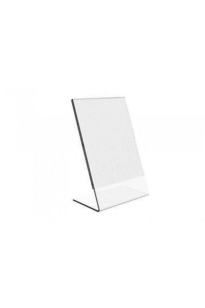 soylu pleksi A6 L Type Vertical Foiling Brochure Holder Transparent Plexiglass - Pack of 10