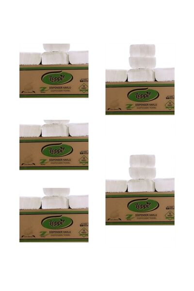 ANIL AMBALAJ 6000 Pieces Z Fold Dispenser - Napkin Paper Towels, 5 Boxes