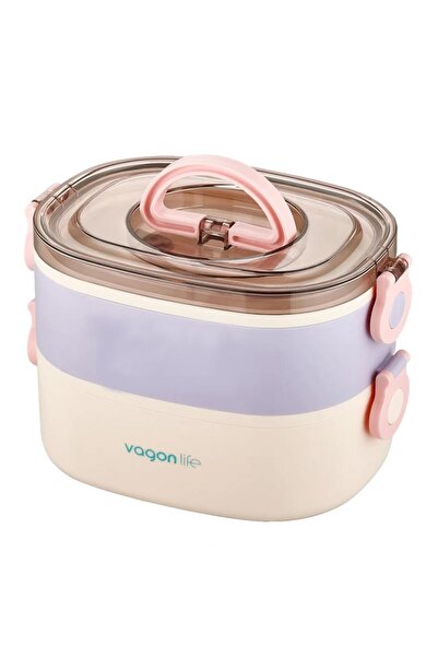 Vagonlife حاوية طعام ستانلس ستيل 1900 مل ليلك