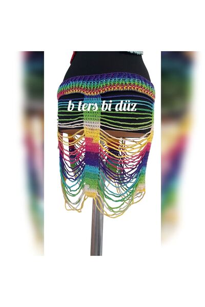 bi ters bi düz Colorful Pareo Beach Skirt