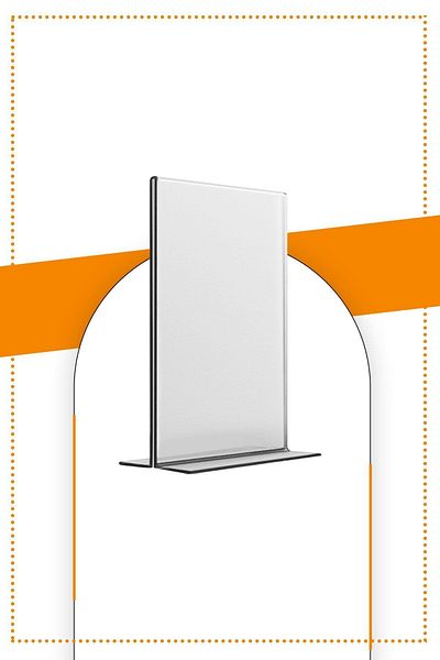 Etias Reklam A6 T Type Vertical Table Top Pack of 50 / 2.8 Mm Transparent Plexi Fountain / Brochure Holder