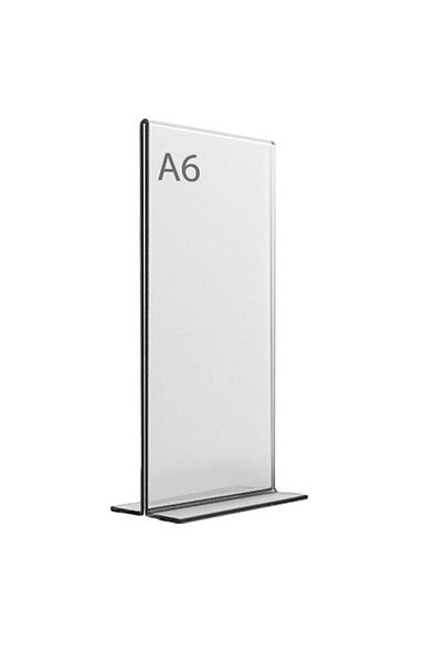 Display Malzeme Dm A6 T Type Vertical Table Top Transparent Plexi Foiling Price 10 Pieces