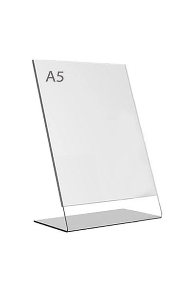 Display Malzeme Dm A5 L Type Vertical Table Top Transparent Plexi Foiling Price