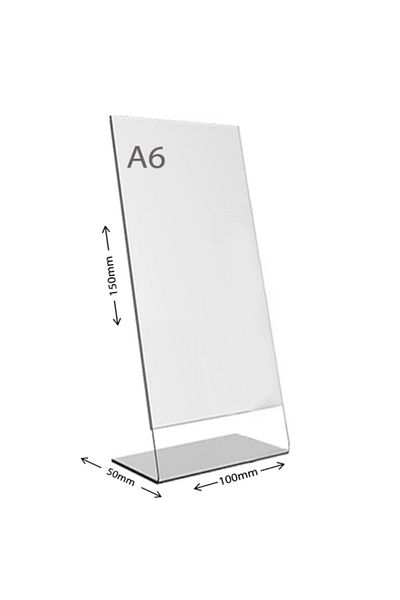 Display Malzeme Vertical Table Top Transparent Plexi Foyluk A6 L Type
