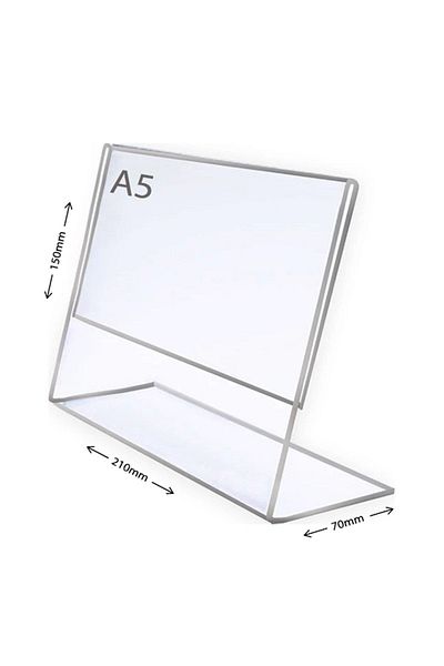 Display Malzeme Dm A5 L Type Horizontal Table Top Transparent Plexi Foiling Price