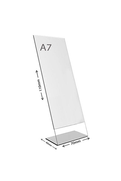 Display Malzeme Dm A7 L Type Vertical Table Top Transparent Plexi Foiling Price