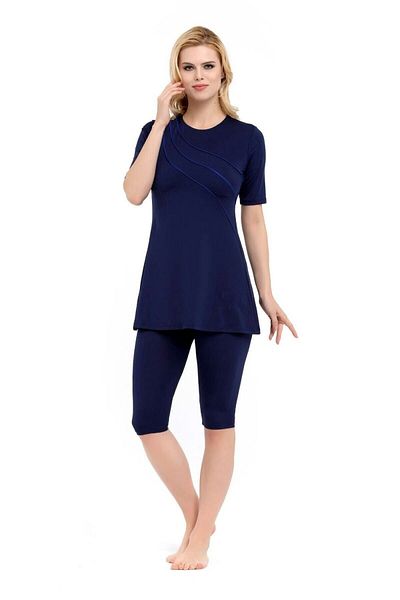 Chelly Short Sleeve Semi Covered Hijab Swimsuit