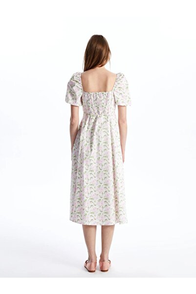 LC Waikiki XSIDE Square Collar Print Short Sleeve Women's Dress Dress