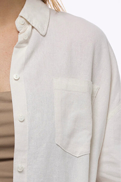 ONLY Cămașă de damă Onlcorina-Caro confortabilă din in - alb 15291786