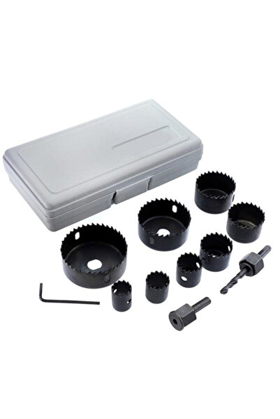 Genel Markalar 11 Parça Panç Buat, Delik Açma Seti Kutulu Ahşap Kartonpiyer Sunta Delme Testeresi