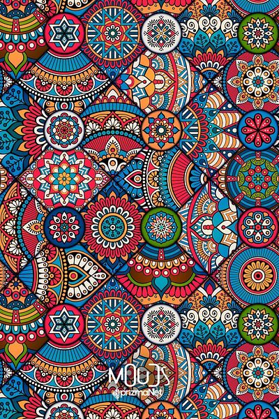 Moud's Anatolia 10 Patterned Suede Digital Printed Fabric - 155cm Kms-111