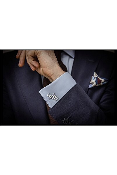 ÜRGÜP TAKI Gümüş Üç Harf Iç Içe Kol Düğmesi