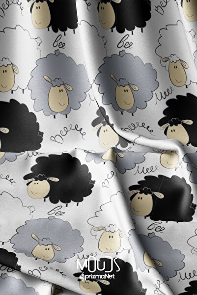 Moud's Dolly Sheep Patterned Suede Texture - 155cm Kms-70