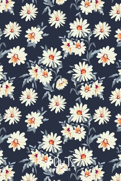 Moud's Digital Printed Mountain Daisy - Καστορένια υφή, Πλάτος 155cm, Kms-33