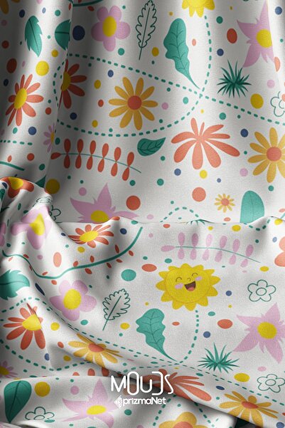 Moud's Літня тканина з квітковим візерунком - ширина 155 см, Kms-39