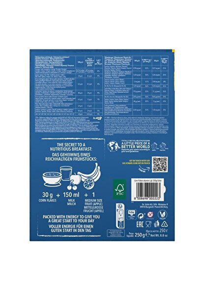 Schar Cornflakes Glutensiz Sade Mısır Gevreği 250g