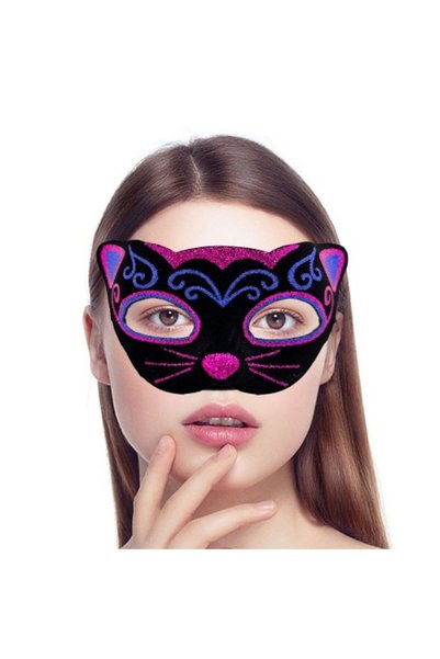 moysahsap party&ahşap Velvet Coated Cat Mask