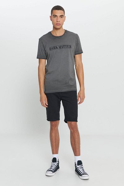 AC&Co / Altınyıldız Classics Anthrazitfarbenes T-Shirt mit Rundhalsausschnitt und Standard-Passform für Herren, 100 % Baumwolle, bedruckt