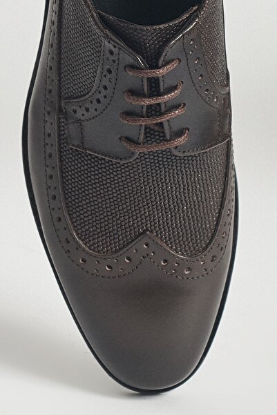 ALTINYILDIZ CLASSICS Men's Brown Laced Comfortable Sole Classic Leather Shoes