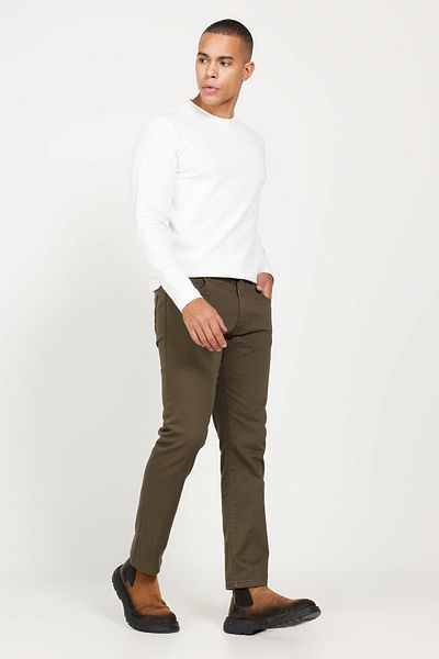 ALTINYILDIZ CLASSICS Ανδρικό βαμβακερό παντελόνι Khaki - 5 τσέπες, χαλαρή εφαρμογή, Dobby