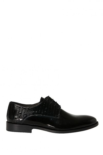 ALTINYILDIZ CLASSICS Men's Black Classic Patent Leather Shoes