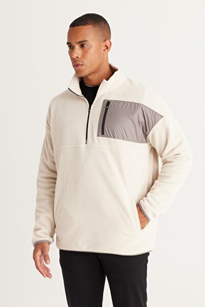 Stand Collar City Embroidery Anti-Pilling Fleece Sweatshirt
