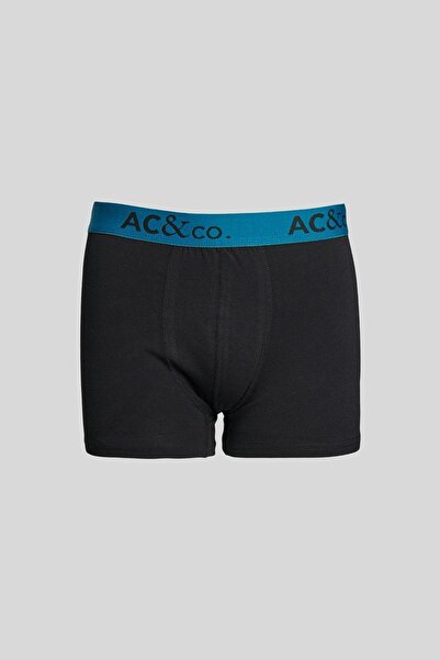 AC&Co / Altınyıldız Classics Erkek Premium Pamuklu Sıyah-Yesıl 3'lü Esnek Boxer Paketi (Damat Bohçası) Çeyiz Seti
