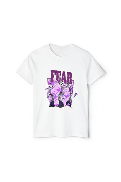 Hilosh Reverse Face Fear Horror Printed White Unisex Kids T-Shirt