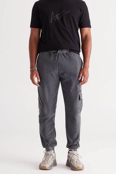AC&Co / Altınyıldız Classics Ανδρικό παντελόνι Jogger με τσέπη με κανονική κοπή από φλις κανονική κοπή από ανθρακί