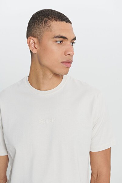 AC&Co / Altınyıldız Classics Ανδρικό μπλουζάκι με λαιμόκοψη 100% βαμβακερό - Standard Fit