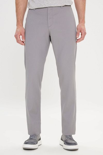 ALTINYILDIZ CLASSICS Men's Gray Comfort Fit Casual Cut Side Pocket Patterned Elastic Waist Pants