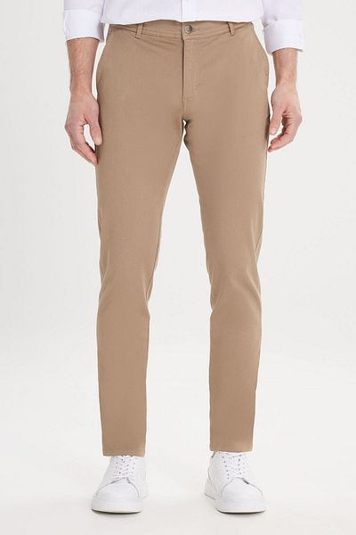 AC&Co / Altınyıldız Classics Ανδρικό chino παντελόνι Camel Flexible Slim Fit με τσέπες στο πλάι