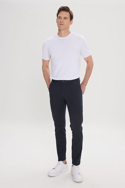 ALTINYILDIZ CLASSICS Černé Slim Fit Stretch Bavlněné pánské kalhoty - boční kapsa a Dobby