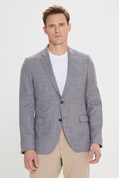 ALTINYILDIZ CLASSICS Erkek Lacivert Comfort Fit Rahat Kesim Mono Yaka Casual Blazer Ceket