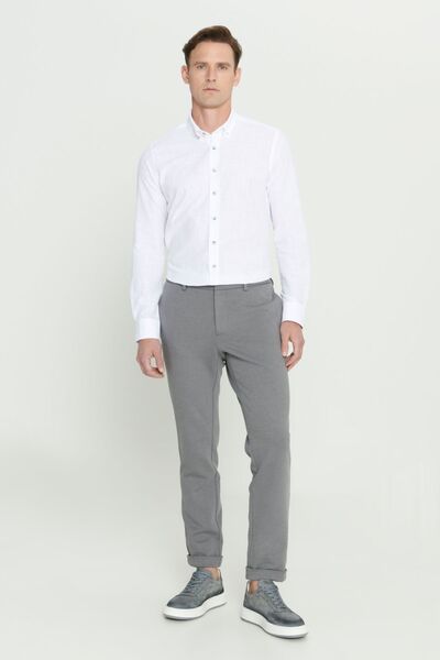 ALTINYILDIZ CLASSICS Чоловічі сірі 360 градусів в будь-якому напрямку еластичні Slim Fit вузькі трикотажні штани