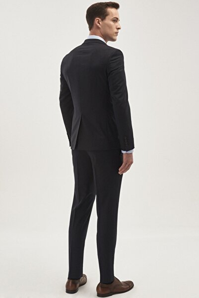 ALTINYILDIZ CLASSICS Erkek Lacivert Ekstra Slim Fit Dar Kesim Kırlangıç Yaka Yünlü Su Ve Leke Tutmayan Nano Takım Elbise
