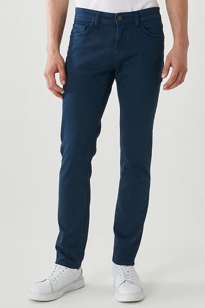 ALTINYILDIZ CLASSICS Ανδρικό Navy Blue Stretch 360 μοιρών σε όλες τις κατευθύνσεις Slim Fit Slim Fit Βαμβακερό άνετο παντελόνι